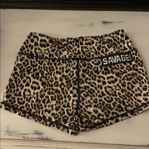 Savage barbell cheetah shorts
